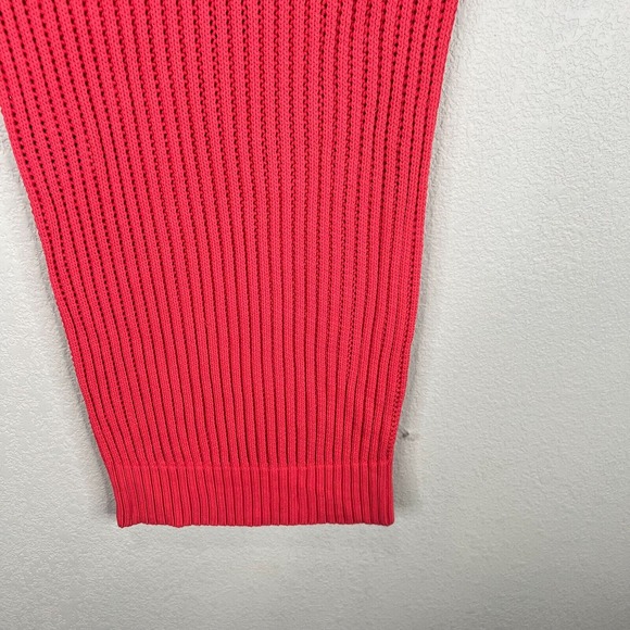 Derek Lam Womens Sweater Top Size Small Red Ribbed Knit Short Sleeve Crew Tunic - Picture 4 of 10